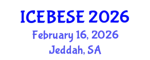 International Conference on Environmental, Biological, Ecological Sciences and Engineering (ICEBESE) February 16, 2026 - Jeddah, Saudi Arabia