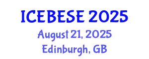 International Conference on Environmental, Biological, Ecological Sciences and Engineering (ICEBESE) August 21, 2025 - Edinburgh, United Kingdom