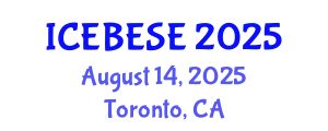 International Conference on Environmental, Biological, Ecological Sciences and Engineering (ICEBESE) August 14, 2025 - Toronto, Canada