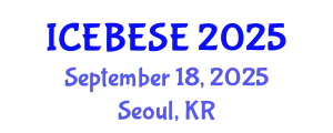 International Conference on Environmental, Biological, Ecological Sciences and Engineering (ICEBESE) September 18, 2025 - Seoul, Republic of Korea