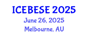 International Conference on Environmental, Biological, Ecological Sciences and Engineering (ICEBESE) June 26, 2025 - Melbourne, Australia