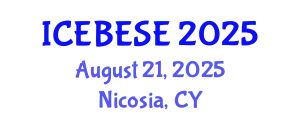 International Conference on Environmental, Biological, Ecological Sciences and Engineering (ICEBESE) August 21, 2025 - Nicosia, Cyprus