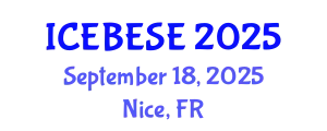 International Conference on Environmental, Biological, Ecological Sciences and Engineering (ICEBESE) September 18, 2025 - Nice, France