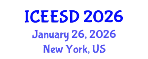 International Conference on Ecosystems, Environment and Sustainable Development (ICEESD) January 26, 2026 - New York, United States