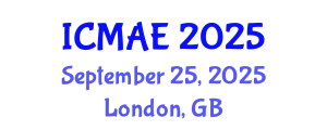 International Conference on Mechanical and Aerospace Engineering (ICMAE) September 25, 2025 - London, United Kingdom