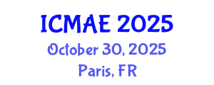 International Conference on Mechanical and Aerospace Engineering (ICMAE) October 30, 2025 - Paris, France