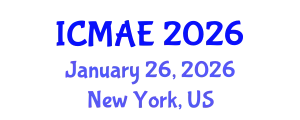 International Conference on Mechanical and Aerospace Engineering (ICMAE) January 26, 2026 - New York, United States