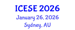 International Conference on Earthquake and Structural Engineering (ICESE) January 26, 2026 - Sydney, Australia