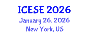International Conference on Earthquake and Structural Engineering (ICESE) January 26, 2026 - New York, United States