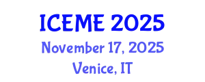 International Conference on Environmental Management and Engineering (ICEME) November 17, 2025 - Venice, Italy