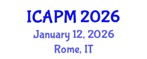 International Conference on Applied Physics and Mathematics (ICAPM) January 12, 2026 - Rome, Italy
