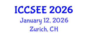 International Conference on Civil, Structural and Environmental Engineering (ICCSEE) January 12, 2026 - Zurich, Switzerland