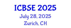 International Conference on Biomedical Science and Engineering (ICBSE) July 28, 2025 - Zurich, Switzerland
