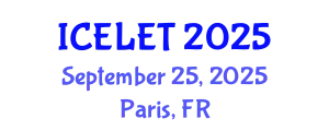 International Conference on e-Learning and e-Teaching (ICELET) September 25, 2025 - Paris, France