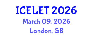 International Conference on e-Learning and e-Teaching (ICELET) March 09, 2026 - London, United Kingdom