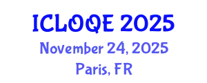 International Conference on Lasers, Optics, and Quantum Electronics (ICLOQE) November 24, 2025 - Paris, France