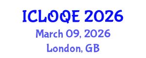 International Conference on Lasers, Optics, and Quantum Electronics (ICLOQE) March 09, 2026 - London, United Kingdom