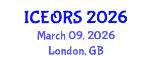 International Conference on Econometrics, Operations Research and Statistics (ICEORS) March 09, 2026 - London, United Kingdom