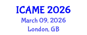 International Conference on Automotive and Mechanical Engineering (ICAME) March 09, 2026 - London, United Kingdom