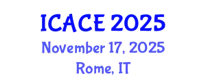 International Conference on Architectural and Civil Engineering (ICACE) November 17, 2025 - Rome, Italy
