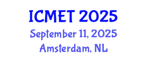 International Conference on Manufacturing Engineering and Technology (ICMET) September 11, 2025 - Amsterdam, Netherlands