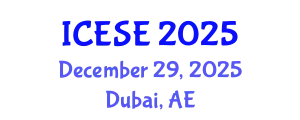 International Conference on Environmental Sciences and Engineering (ICESE) December 29, 2025 - Dubai, United Arab Emirates