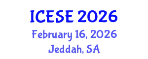 International Conference on Environmental Sciences and Engineering (ICESE) February 16, 2026 - Jeddah, Saudi Arabia