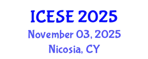 International Conference on Environmental Sciences and Engineering (ICESE) November 03, 2025 - Nicosia, Cyprus