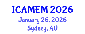 International Conference on Applied Mathematics and Engineering Mathematics (ICAMEM) January 26, 2026 - Sydney, Australia