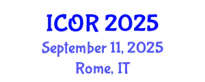 International Conference on Operations Research (ICOR) September 11, 2025 - Rome, Italy
