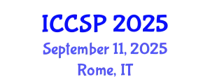 International Conference on Communications and Signal Processing (ICCSP) September 11, 2025 - Rome, Italy