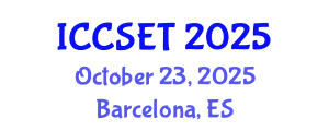International Conference on Computer Science, Engineering and Technology (ICCSET) October 23, 2025 - Barcelona, Spain
