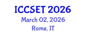 International Conference on Computer Science, Engineering and Technology (ICCSET) March 02, 2026 - Rome, Italy