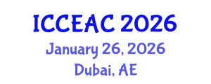 International Conference on Chemical Engineering and Applied Chemistry (ICCEAC) January 26, 2026 - Dubai, United Arab Emirates