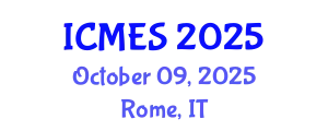 International Conference on Marine and Environmental Systems (ICMES) October 09, 2025 - Rome, Italy
