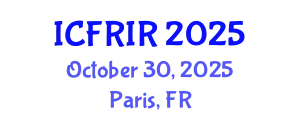 International Conference on Flood Recovery, Innovation and Response (ICFRIR) October 30, 2025 - Paris, France