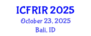 International Conference on Flood Recovery, Innovation and Response (ICFRIR) October 23, 2025 - Bali, Indonesia