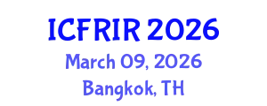 International Conference on Flood Recovery, Innovation and Response (ICFRIR) March 09, 2026 - Bangkok, Thailand