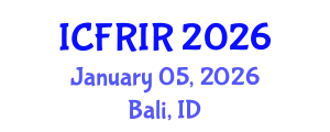 International Conference on Flood Recovery, Innovation and Response (ICFRIR) January 05, 2026 - Bali, Indonesia