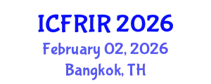 International Conference on Flood Recovery, Innovation and Response (ICFRIR) February 02, 2026 - Bangkok, Thailand
