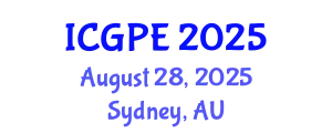 International Conference on Geosciences and Petroleum Engineering (ICGPE) August 28, 2025 - Sydney, Australia