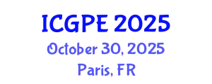 International Conference on Geosciences and Petroleum Engineering (ICGPE) October 30, 2025 - Paris, France