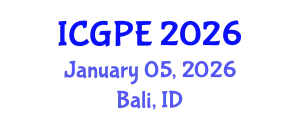 International Conference on Geosciences and Petroleum Engineering (ICGPE) January 05, 2026 - Bali, Indonesia