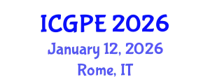 International Conference on Geosciences and Petroleum Engineering (ICGPE) January 12, 2026 - Rome, Italy
