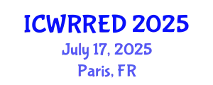 International Conference on Water Resources and Renewable Energy Development (ICWRRED) July 17, 2025 - Paris, France