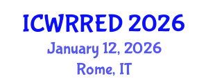 International Conference on Water Resources and Renewable Energy Development (ICWRRED) January 12, 2026 - Rome, Italy