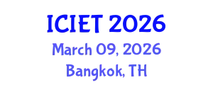 International Conference on Industrial Engineering and Technology (ICIET) March 09, 2026 - Bangkok, Thailand