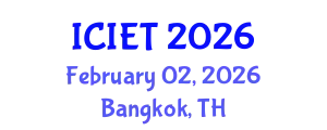 International Conference on Industrial Engineering and Technology (ICIET) February 02, 2026 - Bangkok, Thailand