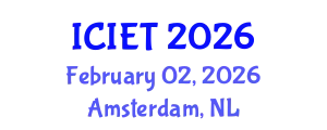 International Conference on Industrial Engineering and Technology (ICIET) February 02, 2026 - Amsterdam, Netherlands