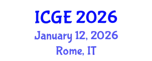International Conference on Geological Engineering (ICGE) January 12, 2026 - Rome, Italy